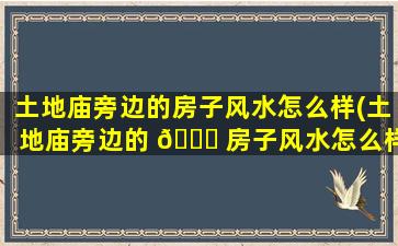 土地庙旁边的房子风水怎么样(土地庙旁边的 🐕 房子风水怎么样好吗)